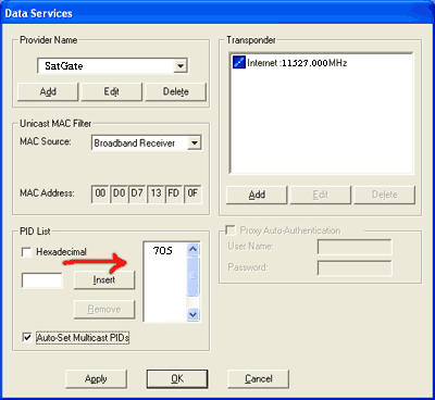  Прописываем нужный PID 